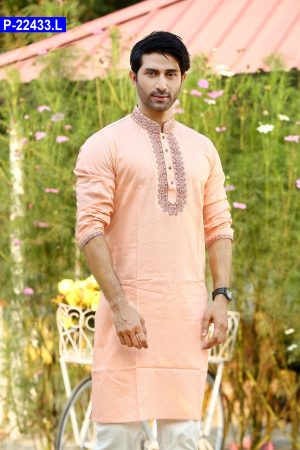 Embroidered Indian Linen Panjabi