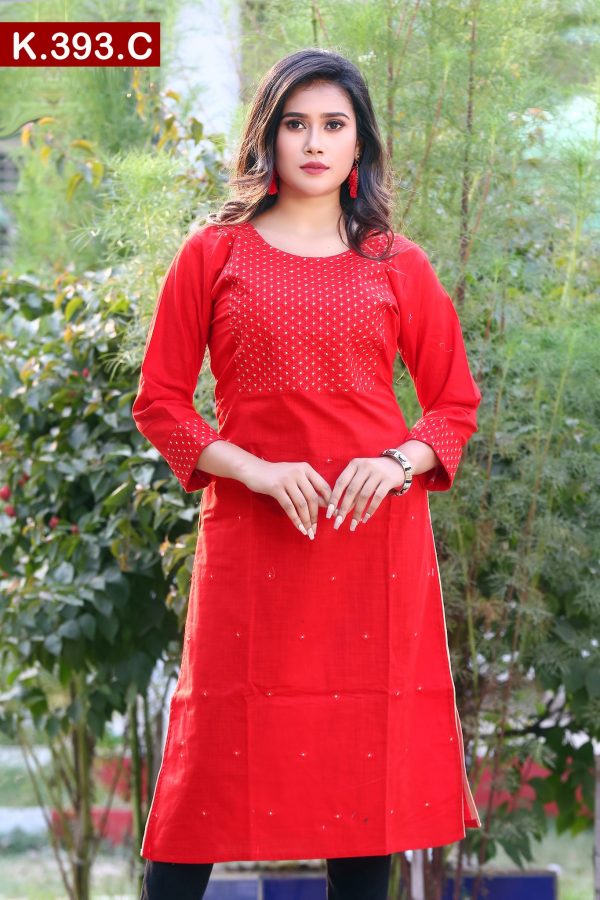 Embroidered Cotton Single Kameez