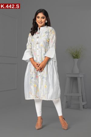 Embroidered Silk Frock
