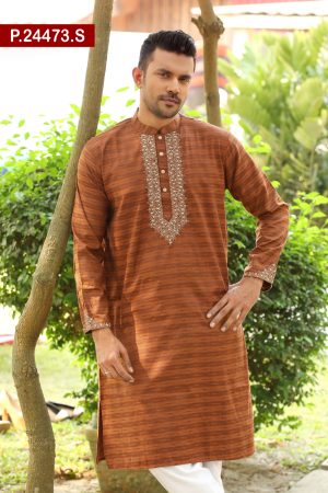 Embroidered Silk Panjabi