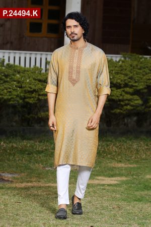 Embroidered Katan Silk Panjabi
