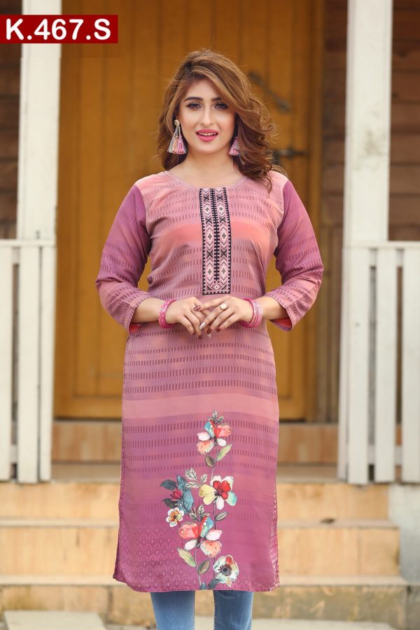 Embroidered Silk Single Kameez