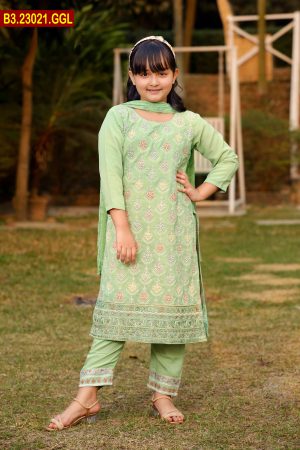 Artistic Design Embroidered Georgette Baby Shalwar Kameez Set