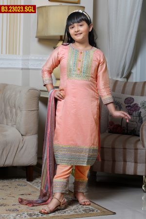 Embroidered Silk Baby Shalwar Kameez Set