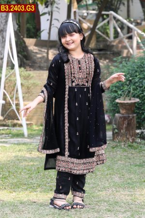 Artistic Embroidered Georgette Baby Shalwar Kameez Set