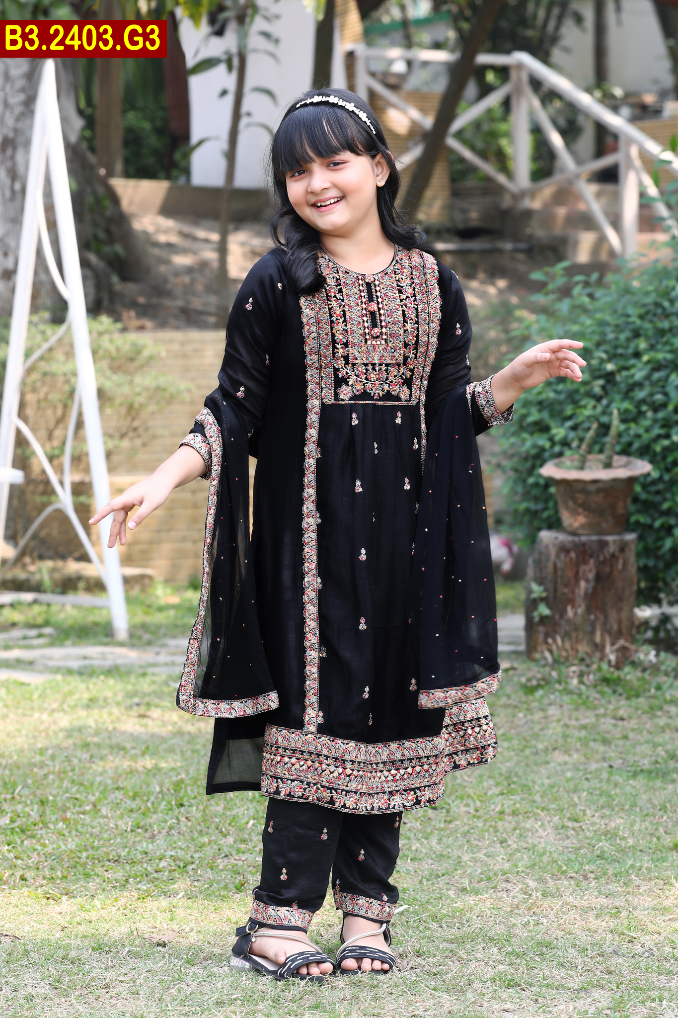 Artistic Embroidered Georgette Baby Shalwar Kameez Set