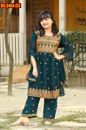 Artistic Design Embroidered Georgette Baby Shalwar Kameez Set