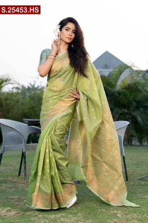Attractive Half Silk Saree. Include Running Blouse Piece
