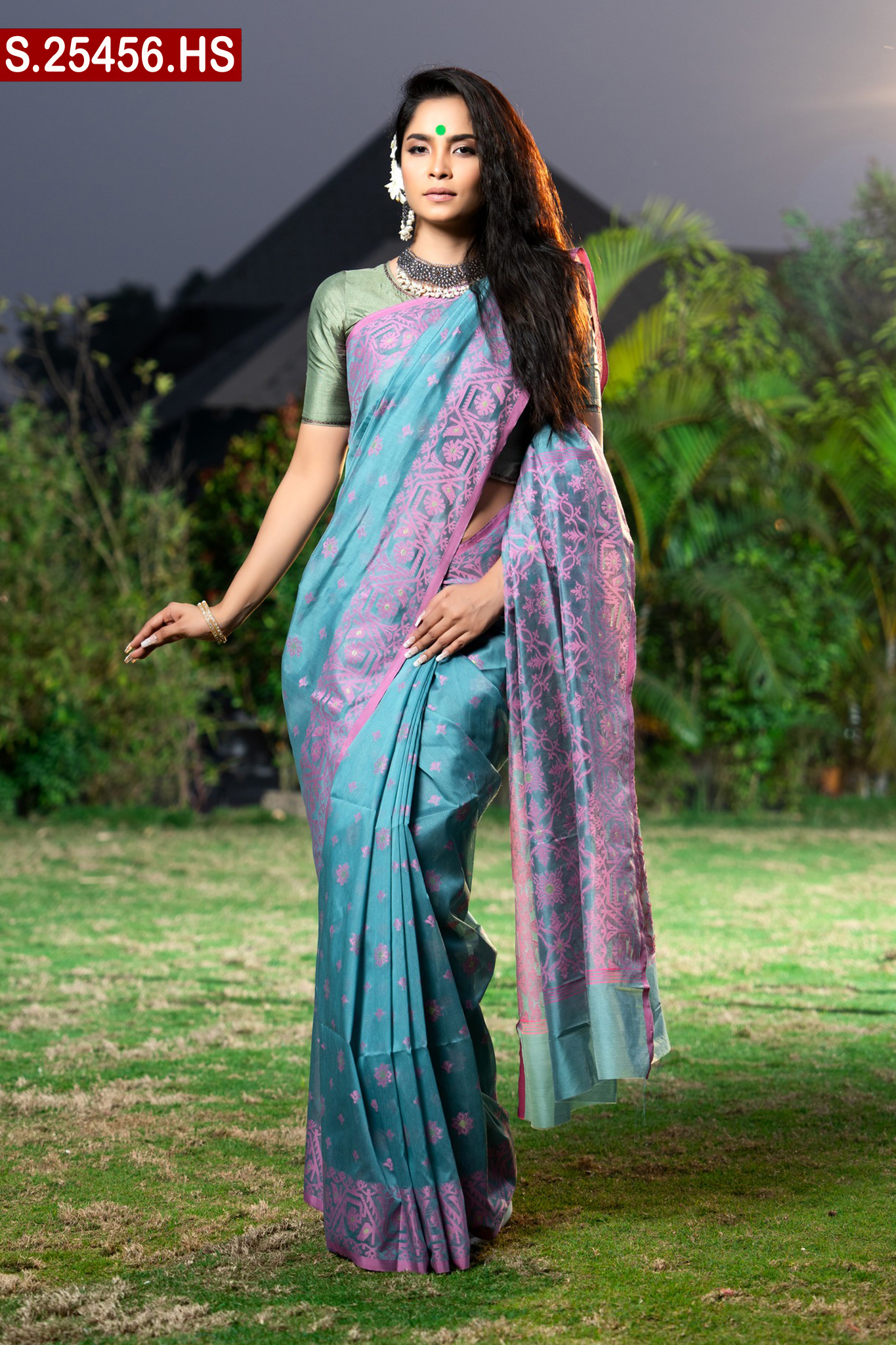 Attractive Half Silk Saree. Include Running Blouse Piece