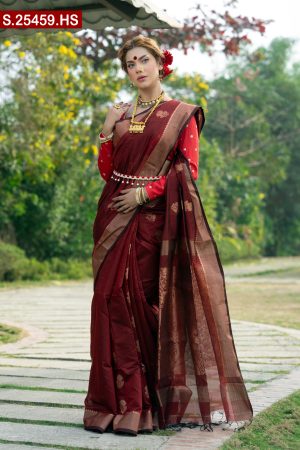 Aesthetic Design Half Silk Saree. Include Running Blouse Piece
