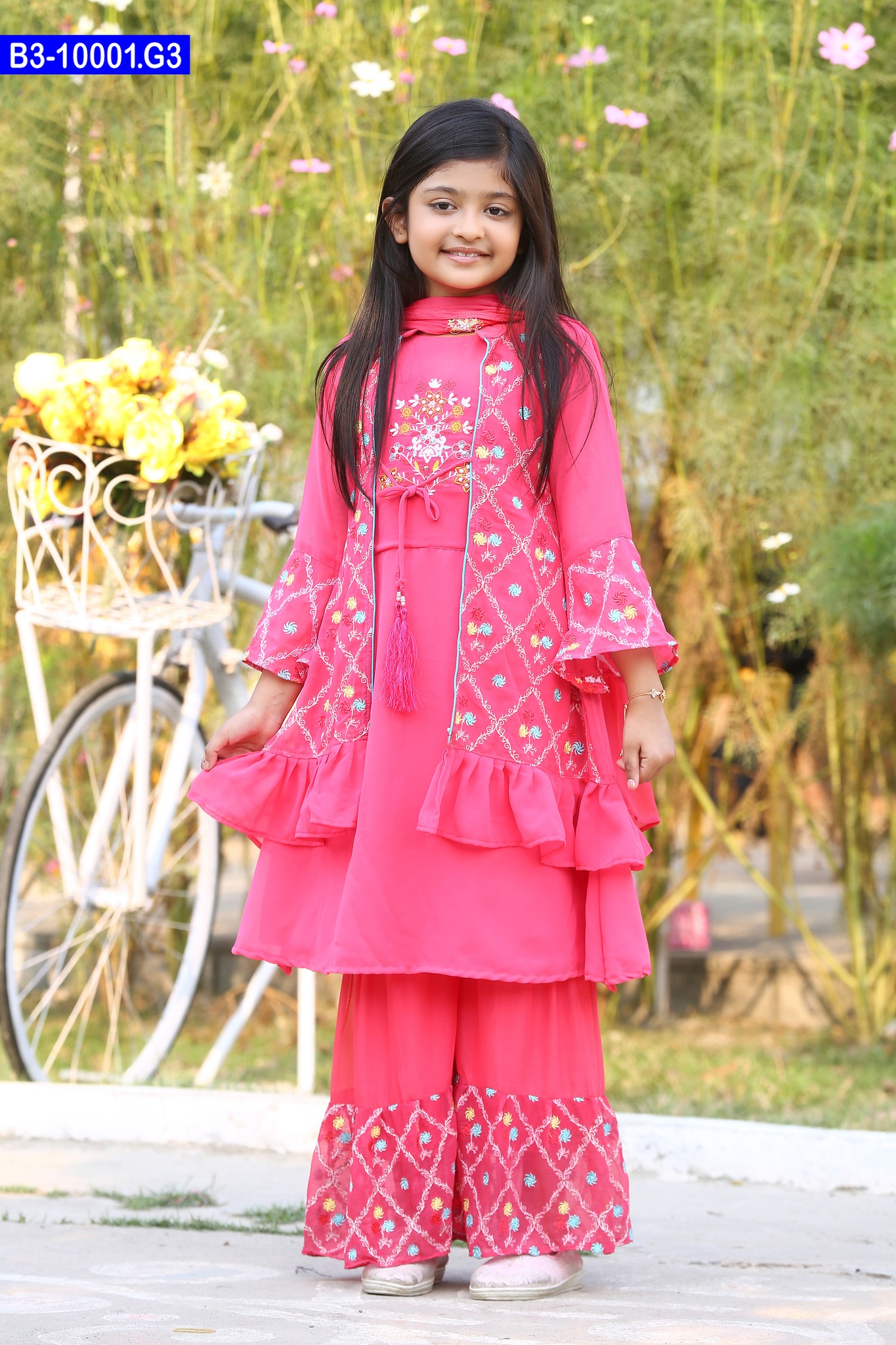 Embroidered Baby Georgette Shalwar Kameez Set