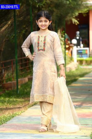 Embroidered Baby Silk Shalwar Kameez Set