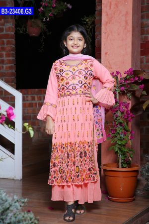 Embroidered Baby Georgette Shalwar Kameez Set