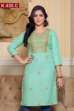 Embroidered Cotton single kameez
