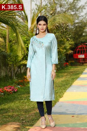 Embroidered Silk single kameez