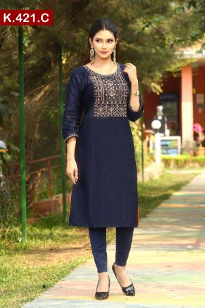 Embroidered Cotton single kameez