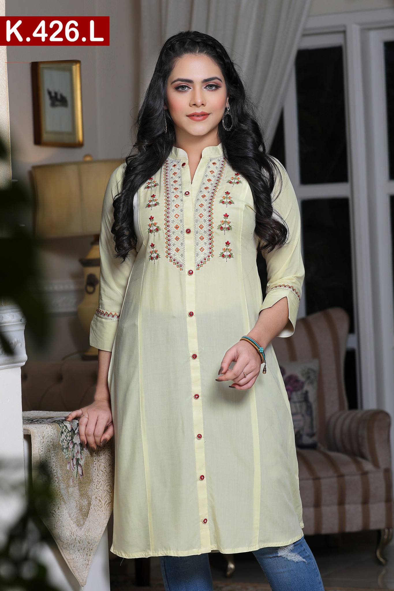 Embroidered Linen Single Kameez