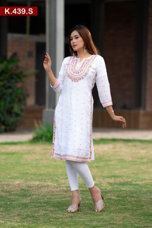 Aesthetic Embroidered Design Silk Single Kameez