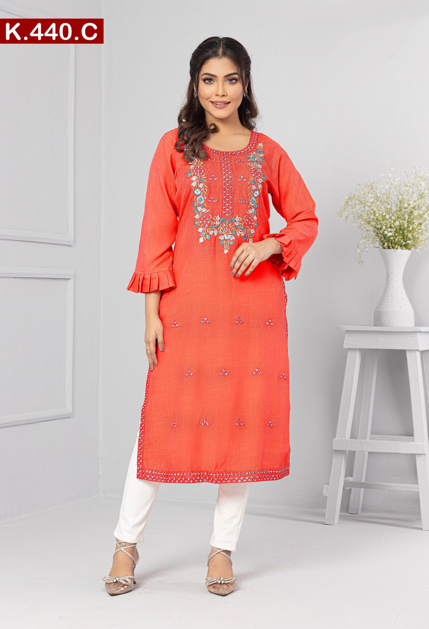 Embroidered Cotton Single Kameez