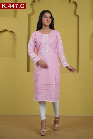 Aesthetic Embroidered Design Cotton Single Kameez