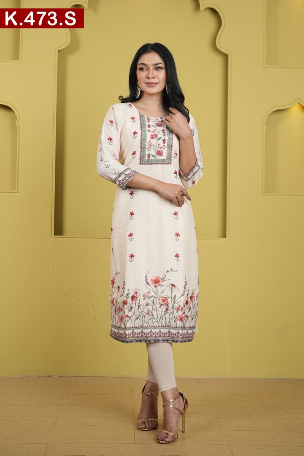 Aesthetic Embroidered Design Silk Single Kameez