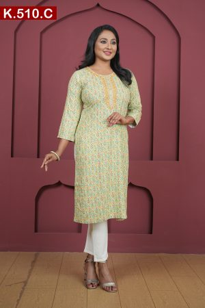 Artistic Design Embroidered Cotton Single Kameez