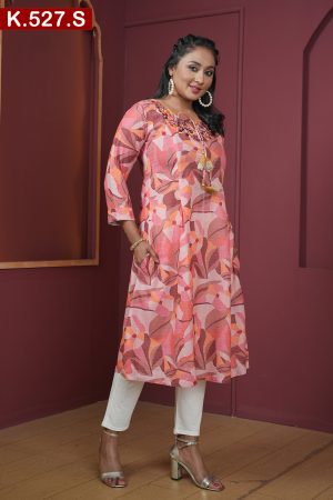Aesthetic Design Embroidered Silk Single Kameez