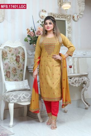 Embroidered Stitched Linen Shalwar Kameez