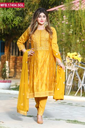Embroidered Stitched Cotton Shalwar Kameez