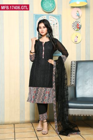 Embroidered Stitched Georgette Shalwar Kameez