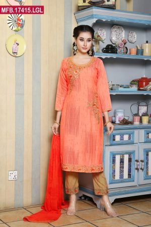 Embroidered Stitched Linen Shalwar Kameez