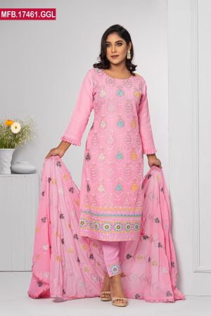 Embroidered Stitched Georgette Shalwar Kameez