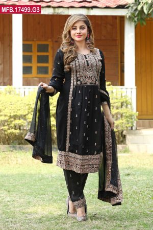 Attractive Design Embroidered Stitched Georgette Shalwar Kameez