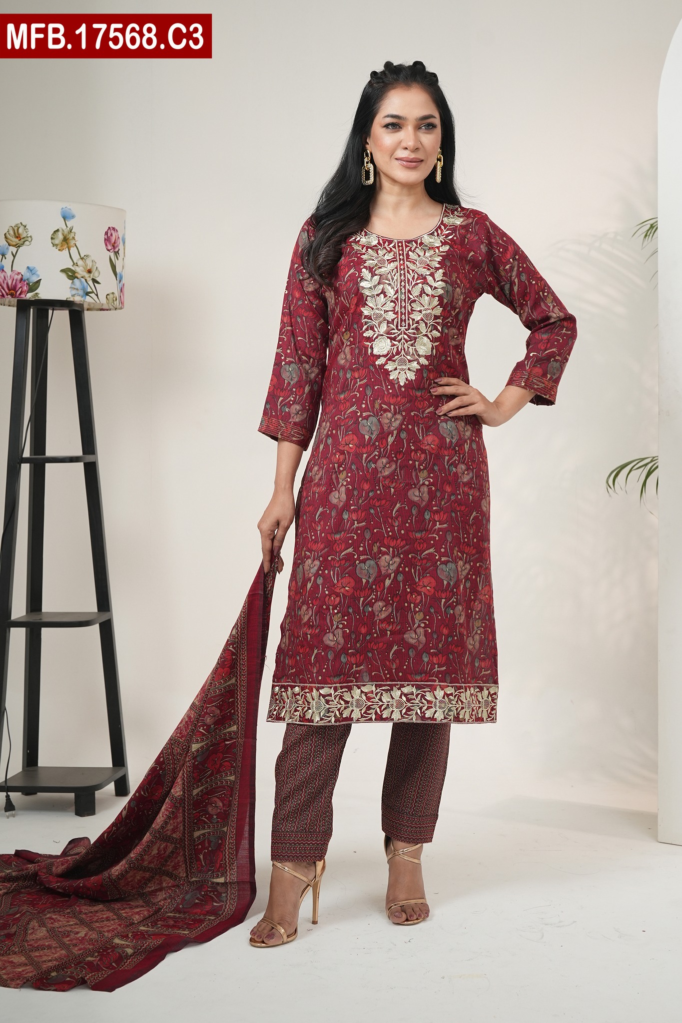Aesthetic Embroidered Design Stitched Cotton Shalwar Kameez