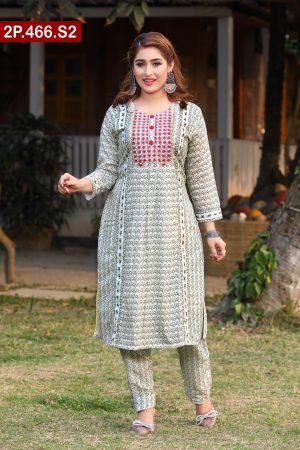Embroidered Silk Ladies Two Pieces