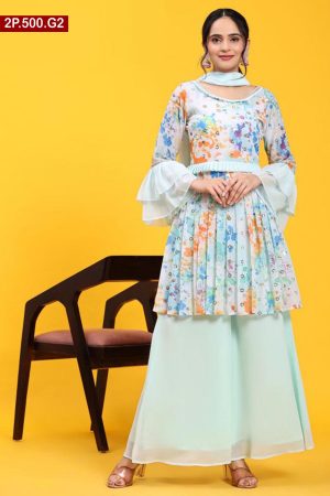 Digital Printed Georgette Ladies Two Pieces
