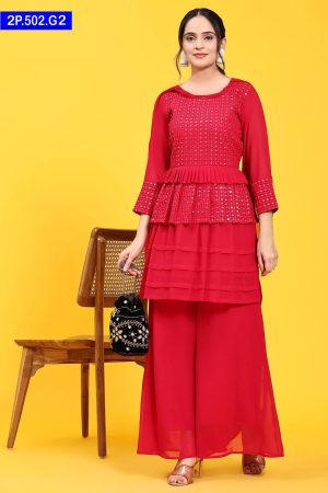 Sequence Work Georgette Ladies Two Pieces