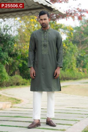 Attractive Embroidered Design Cotton Panjabi