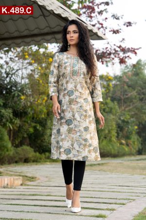 Aesthetic Embroidered Design Cotton Single Kameez