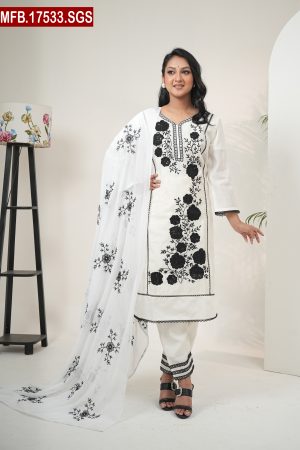 Aesthetic Embroidered Design Silk Shalwar Kameez Set