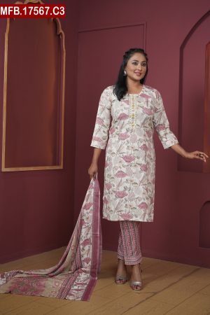 Aesthetic Embroidered Design Cotton Shalwar Kameez Set