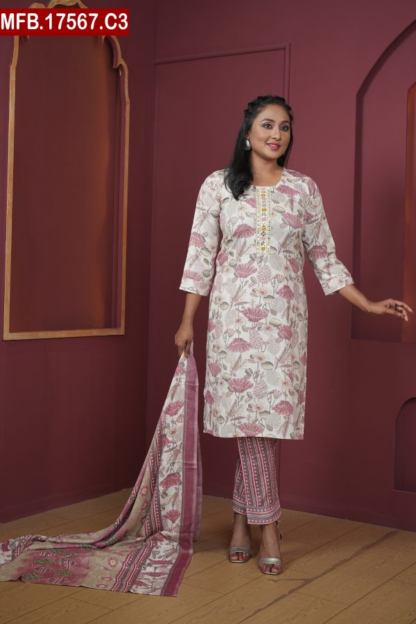 Aesthetic Embroidered Design Cotton Shalwar Kameez Set