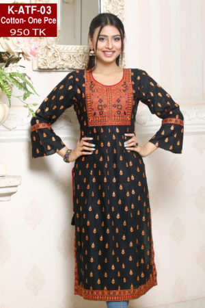 Embroidered With screen printed Cotton one piece
