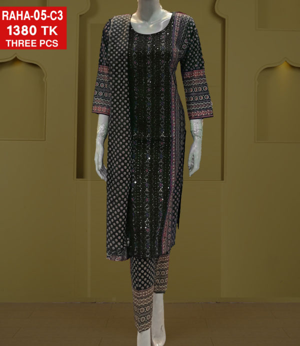 Screen printed With Sequence Work Cotton Shalwer Kameez