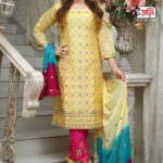 সিল্ক থ্রি-পিছটি পাচ্ছেন এমব্রয়ডারি কাজ করা - Image 2