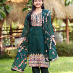 Imported Silk Embroidered Baby Shalwar Kameez Set