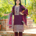 Imported Silk Embroidered Baby Shalwar Kameez Set