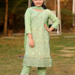 Imported  Georgette Embroidered Baby Shalwar Kameez Set
