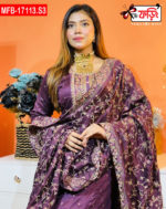 Artistic Embroidered Design Luxury Women’s Imported Silk Fabric Stitched Shalwar Kameez Set - Image 2