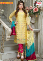 সিল্ক থ্রি-পিছটি পাচ্ছেন এমব্রয়ডারি কাজ করা